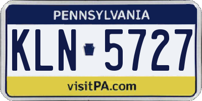 PA license plate KLN5727