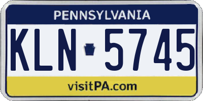 PA license plate KLN5745