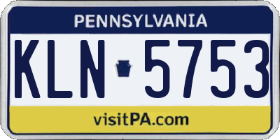 PA license plate KLN5753