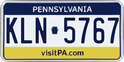 PA license plate KLN5767