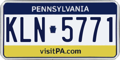 PA license plate KLN5771