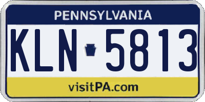 PA license plate KLN5813
