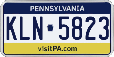 PA license plate KLN5823