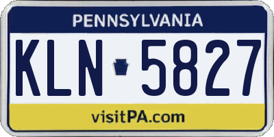 PA license plate KLN5827