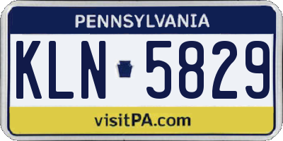 PA license plate KLN5829