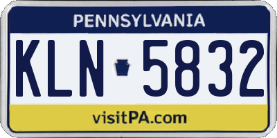 PA license plate KLN5832