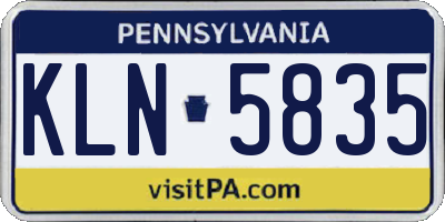 PA license plate KLN5835
