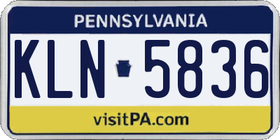 PA license plate KLN5836