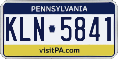 PA license plate KLN5841