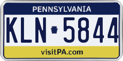 PA license plate KLN5844