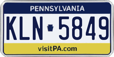 PA license plate KLN5849