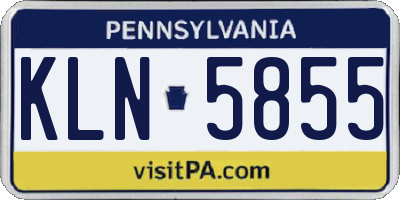 PA license plate KLN5855