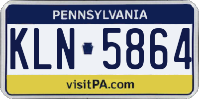 PA license plate KLN5864