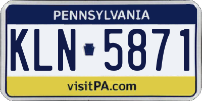 PA license plate KLN5871