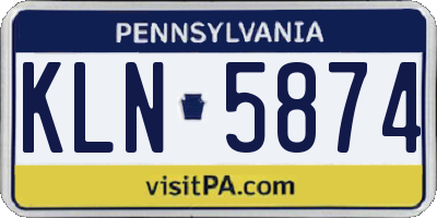 PA license plate KLN5874
