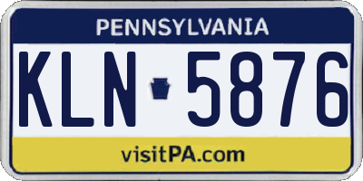 PA license plate KLN5876