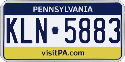 PA license plate KLN5883