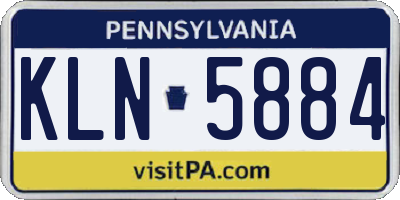 PA license plate KLN5884
