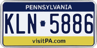 PA license plate KLN5886