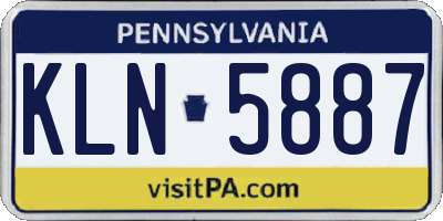 PA license plate KLN5887