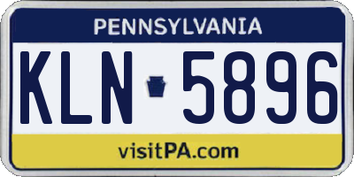 PA license plate KLN5896