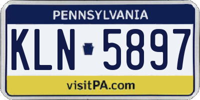 PA license plate KLN5897