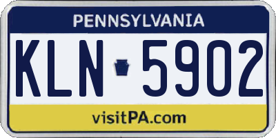 PA license plate KLN5902