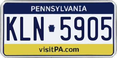PA license plate KLN5905