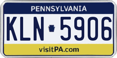 PA license plate KLN5906