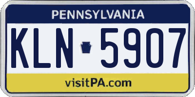 PA license plate KLN5907