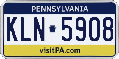 PA license plate KLN5908