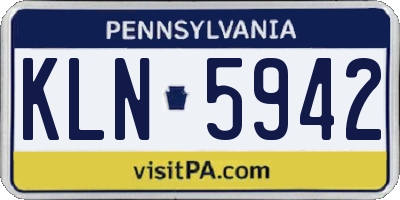 PA license plate KLN5942