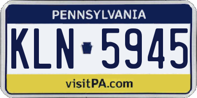 PA license plate KLN5945