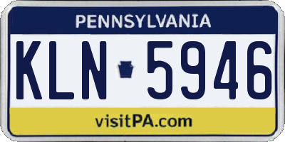 PA license plate KLN5946