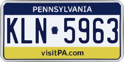 PA license plate KLN5963
