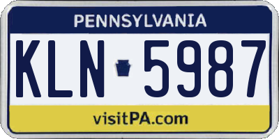 PA license plate KLN5987