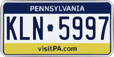 PA license plate KLN5997
