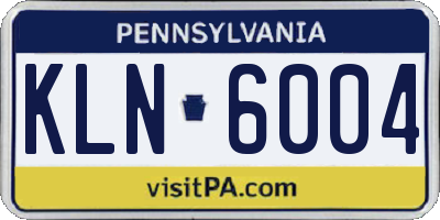 PA license plate KLN6004