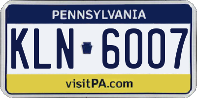 PA license plate KLN6007
