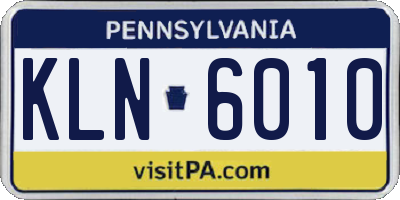 PA license plate KLN6010