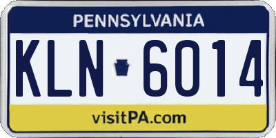 PA license plate KLN6014
