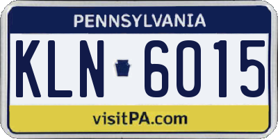 PA license plate KLN6015
