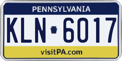 PA license plate KLN6017