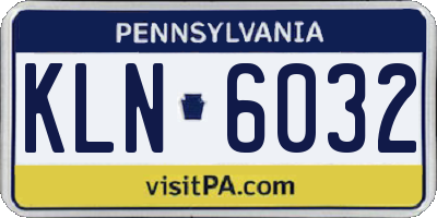 PA license plate KLN6032