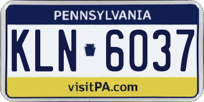 PA license plate KLN6037