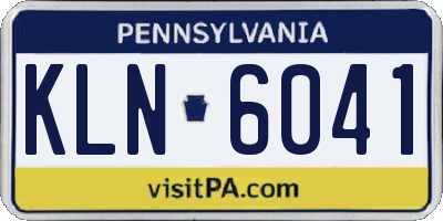 PA license plate KLN6041