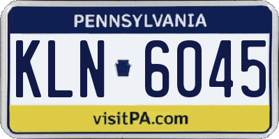 PA license plate KLN6045