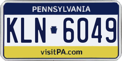 PA license plate KLN6049
