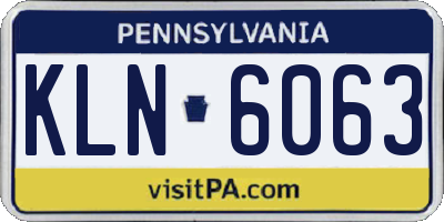 PA license plate KLN6063