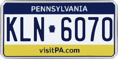 PA license plate KLN6070